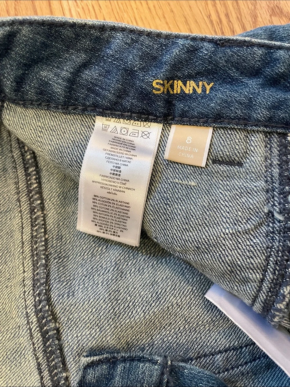 Michael Kors Women's Skinny Jeans in Medium Blue Wash with Gold Zippers